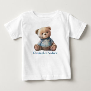 Camiseta Para Bebê Urso de Pelúcia Personalizado Bebê Menino Presente