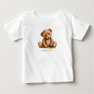 Camiseta Para Bebê Urso de Pelúcia Personalizado Fofo