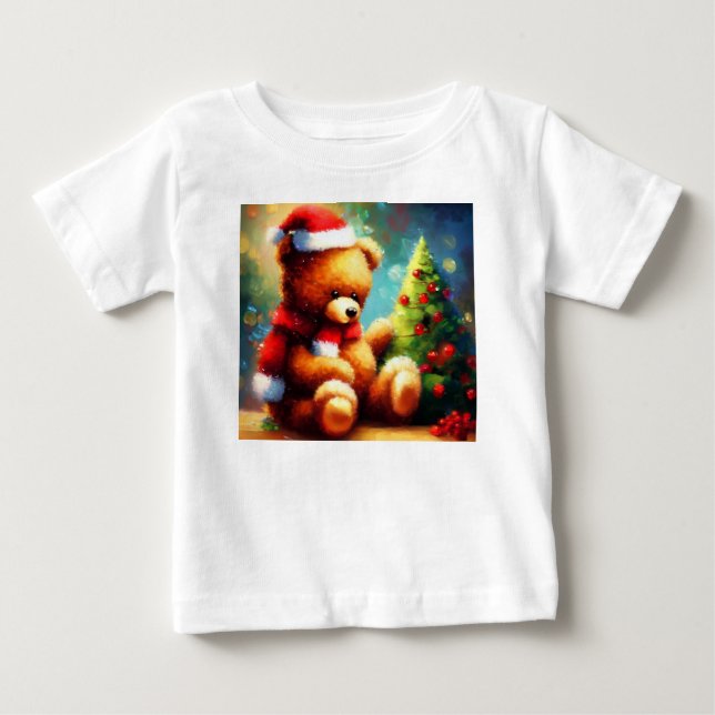Camiseta Para Bebê Urso de Peste Natal 1 (Frente)