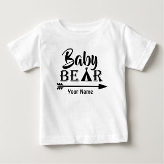 Camiseta Para Bebê Urso de Seta Grande Irmão Personalizado