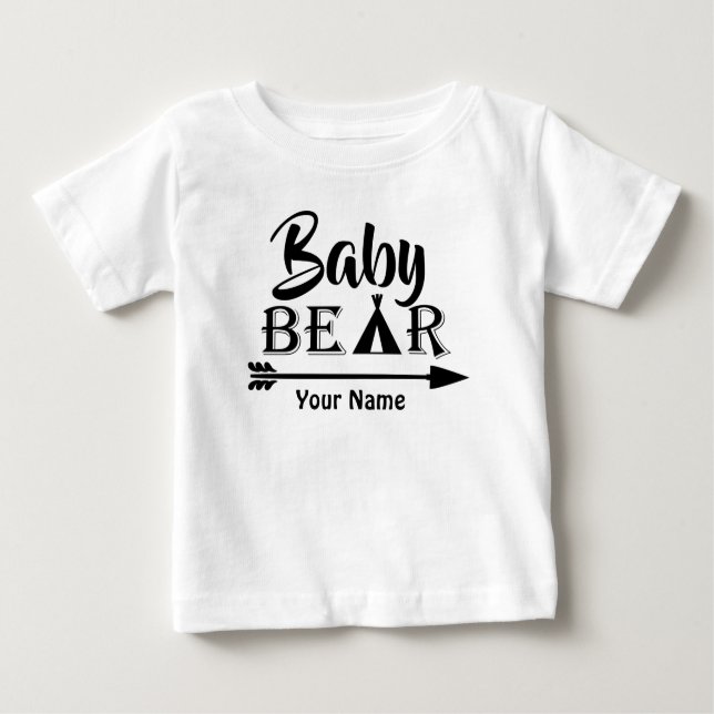 Camiseta Para Bebê Urso de Seta Grande Irmão Personalizado (Frente)
