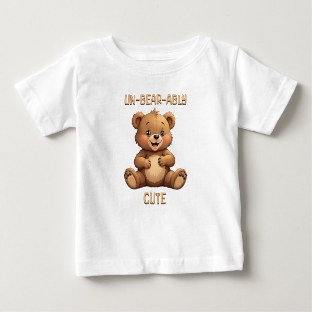 Camiseta Para Bebê Urso de Teddy Bonito, Mal-disposto (Frente)