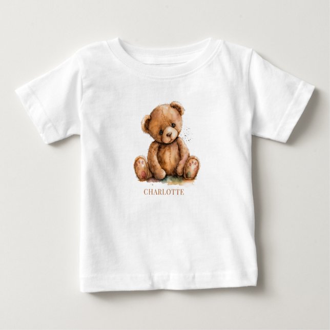 Camiseta Para Bebê Urso de Teddy Bonito Personalizado (Frente)