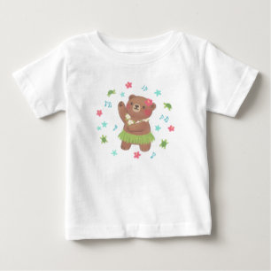 Camiseta Para Bebê Urso de Teddy na Ilustração do Havaí