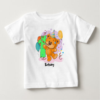 Camiseta Para Bebê Urso de ursinho do primeiro aniversario