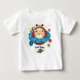 Camiseta Para Bebê Urso do espaço do UFO