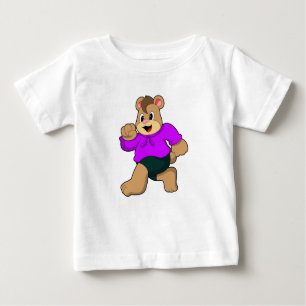 Camiseta Para Bebê Urso em Corrente