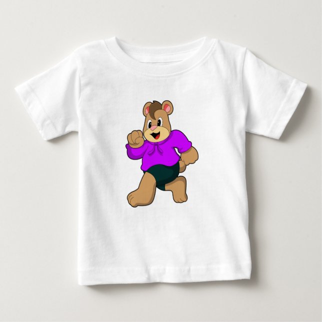 Camiseta Para Bebê Urso em Corrente (Frente)