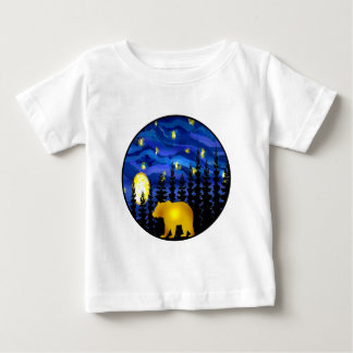 Camiseta Para Bebê urso esta noite