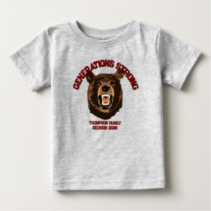 Camiseta Para Bebê Urso “Gerações Fortes” Reunião de Família Personal
