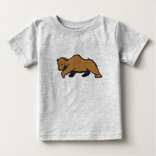 Camiseta Para Bebê Urso Grizzly Castanho Da Madeira Russa