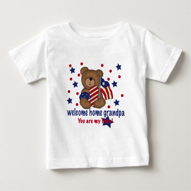Camiseta Para Bebê Urso Home bem-vindo do vovô (Frente)