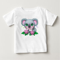 Urso Kawaii Koala, bonito, com flores