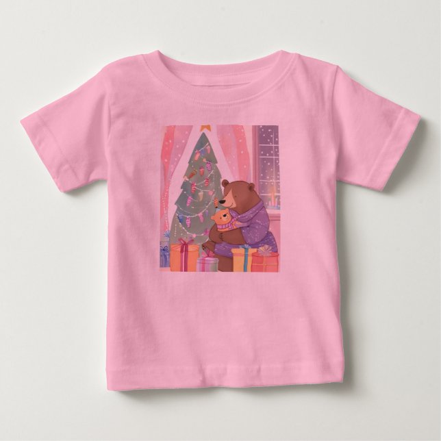 Camiseta Para Bebê Urso mãe e ursinho (Frente)