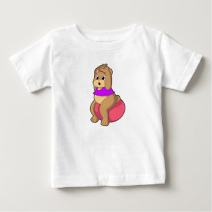 Camiseta Para Bebê Urso na Malhação com a bola de Exercício.PNG