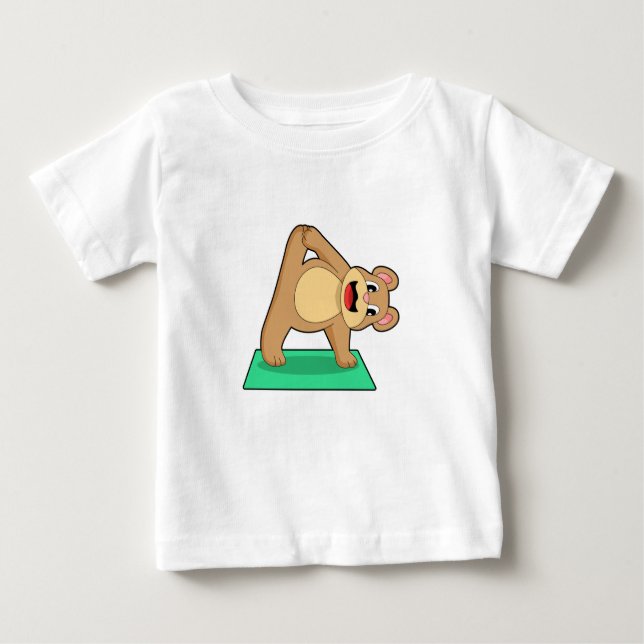 Camiseta Para Bebê Urso na Malhação de Yoga (Frente)