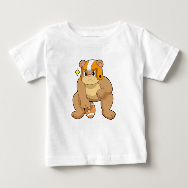 Camiseta Para Bebê Urso no Futebol (Frente)