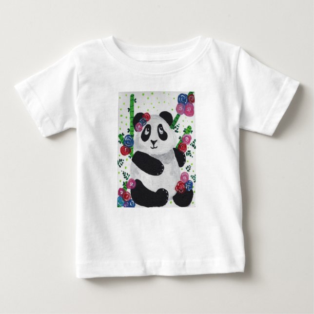 Camiseta Para Bebê Urso Panda Adoravelmente Doce (Frente)