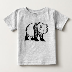 Camiseta Para Bebê Urso Panda Animal Selvagem Arte Árvore