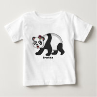 Urso panda bonito e feliz com desenho animado