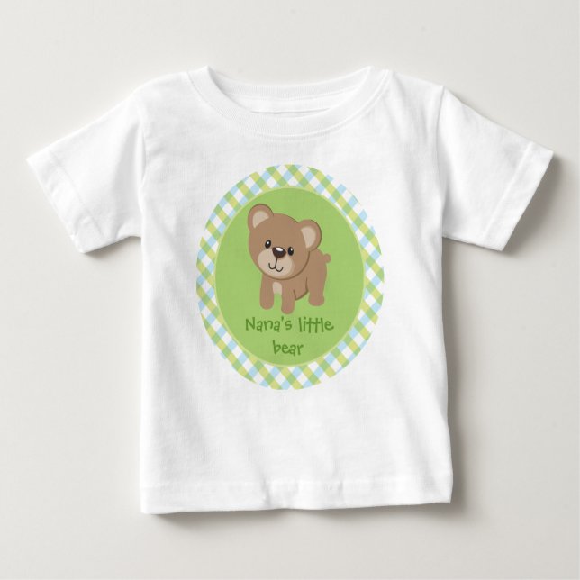 Camiseta Para Bebê Urso Pequeno Personalizado - Urso Pequeno de Nana (Frente)