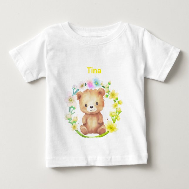 Camiseta Para Bebê Urso Personalizado (Frente)