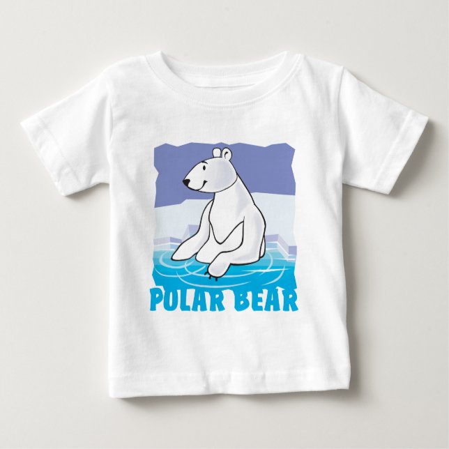 Camiseta Para Bebê Urso polar amigável do miúdo (Frente)