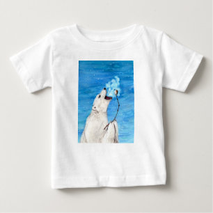 Camiseta Para Bebê Urso Polar com Marshmallow Torrado