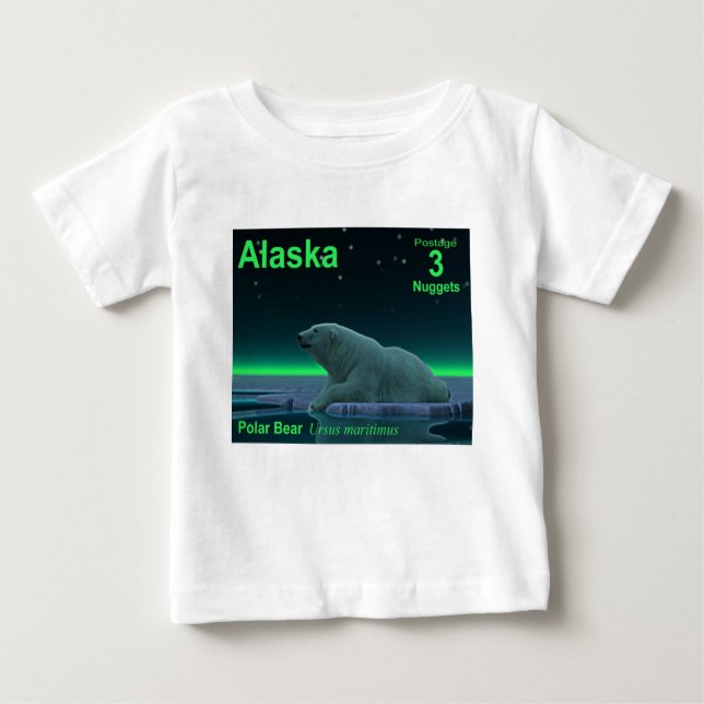 Camiseta Para Bebê Urso Polar De Borda De Gelo (Frente)