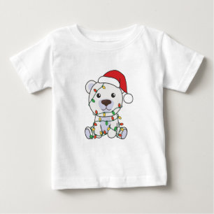 Camiseta Para Bebê Urso Polar de Natal Animais de inverno Ursos Polar