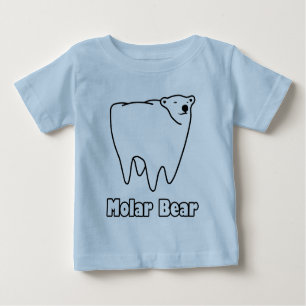 Camiseta Para Bebê Urso polar do dente do urso do Molar