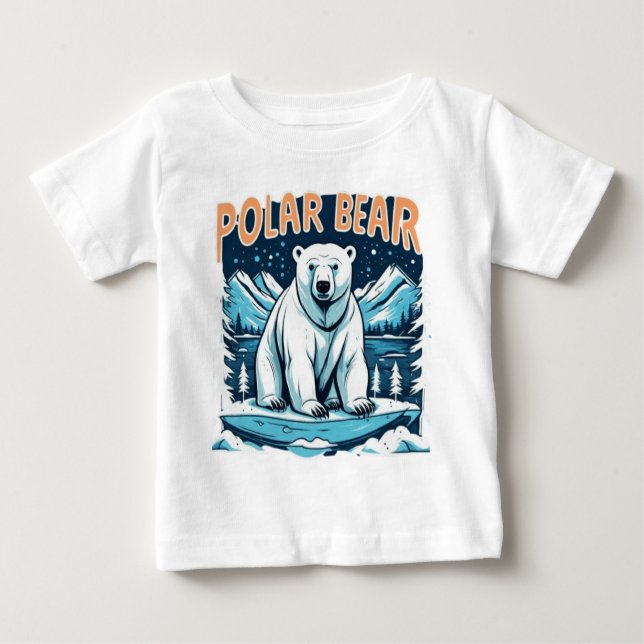 Camiseta Para Bebê Urso polar dos animais-corcunda (Frente)