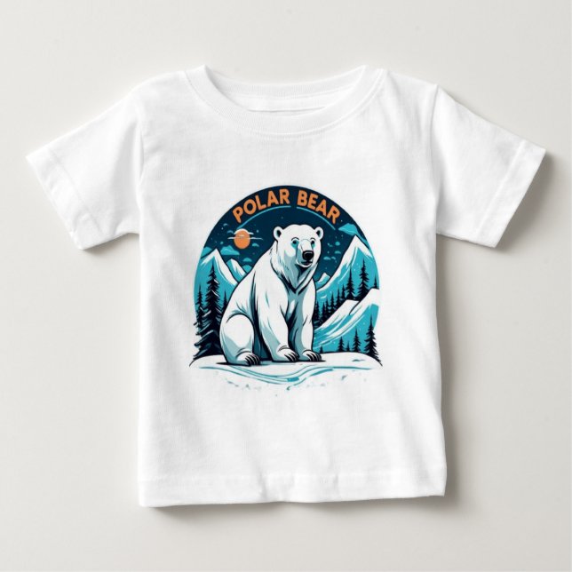 Camiseta Para Bebê Urso polar dos animais-corcunda (Frente)