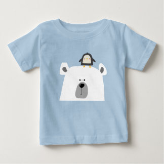 Camiseta Para Bebê Urso polar e pinguim Scandi cute