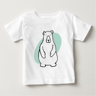 Camiseta Para Bebê Urso Polar Grizzly Cartoon Engraçado