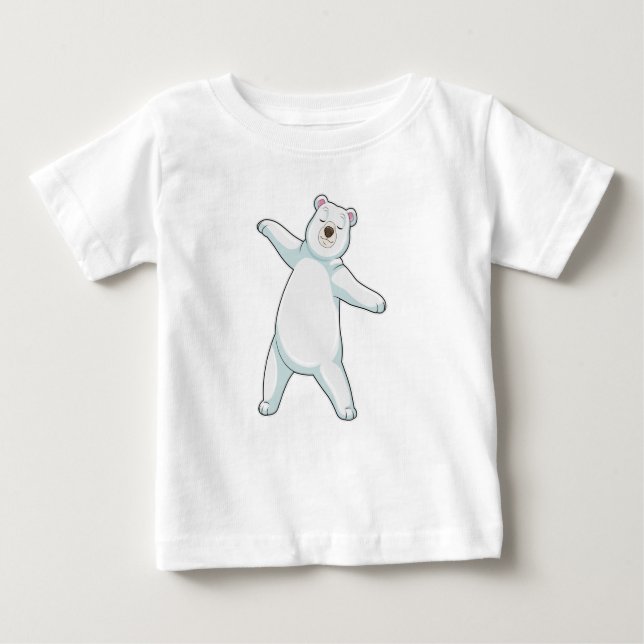 Camiseta Para Bebê Urso polar na Malhação de Yoga em Pé (Frente)