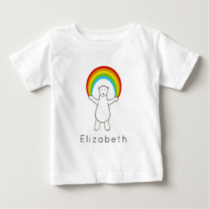 Camiseta Para Bebê Urso Polar Personalizado e Camisa-Arco-Íris