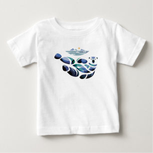Camiseta Para Bebê Urso Polar Relaxado