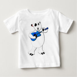 Camiseta Para Bebê Urso Polar Rockin' com Violão
