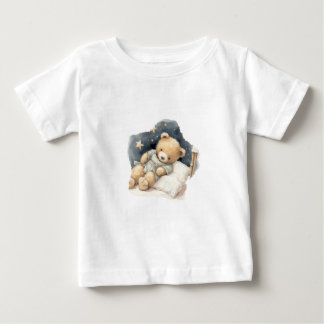 Camiseta Para Bebê Urso Sonolento