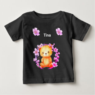 Camiseta Para Bebê ursos e flores