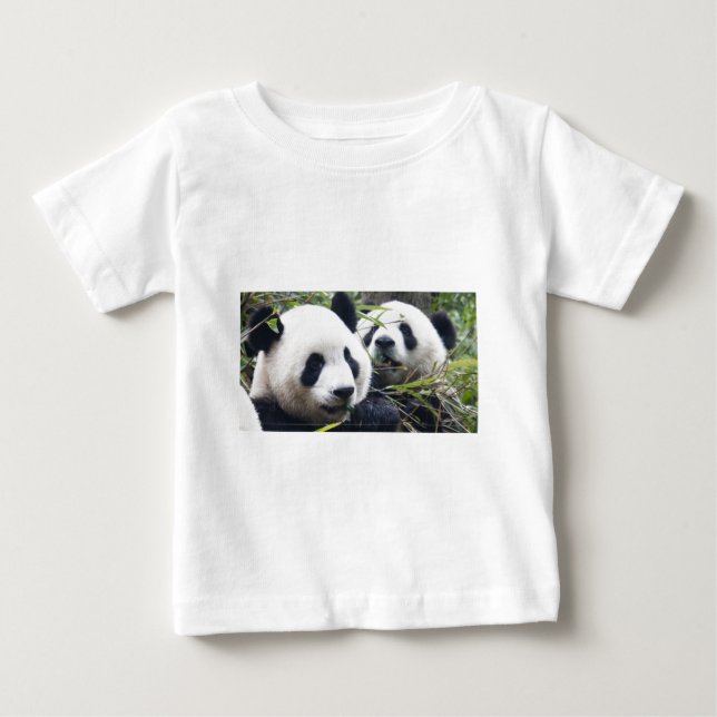 Camiseta Para Bebê Ursos Panda (Frente)