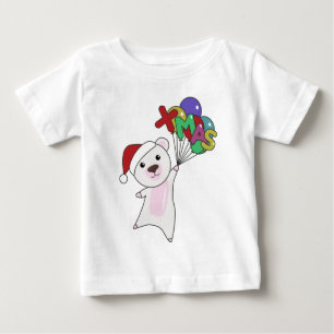 Camiseta Para Bebê Ursos Polares de Inverno de Neve de Natal Polonesa