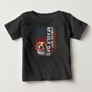 Camiseta Para Bebê usa american flag worlds best beagle dad
