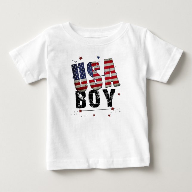 Camiseta Para Bebê USA Boy (Frente)