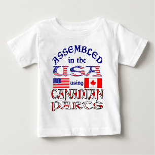 Camiseta Para Bebê USA Canada Parts 2