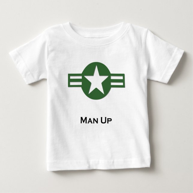Camiseta Para Bebê USA Man Up Green (Frente)