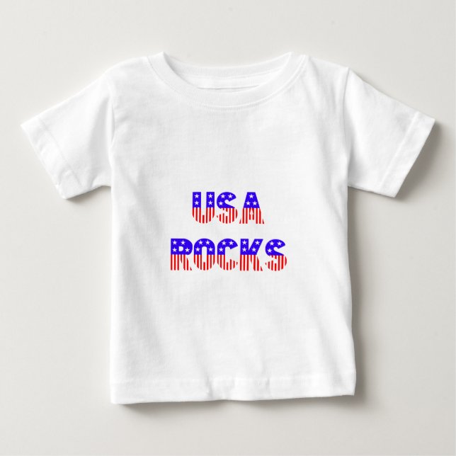 Camiseta Para Bebê USA Rocks (Frente)