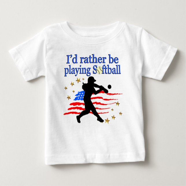CAMISETA PARA BEBÊ USA SOFTBALL PLAYER AMA DESIGN SOFTBALL (Frente)
