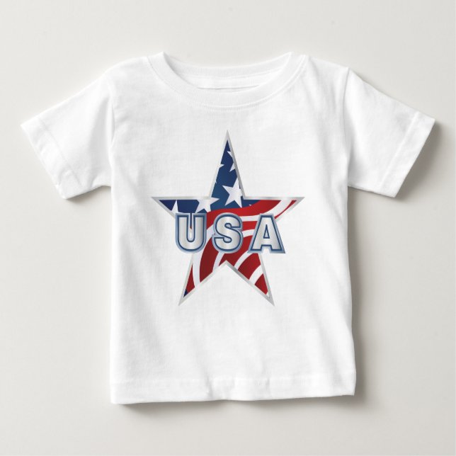 Camiseta Para Bebê USA Star (Frente)